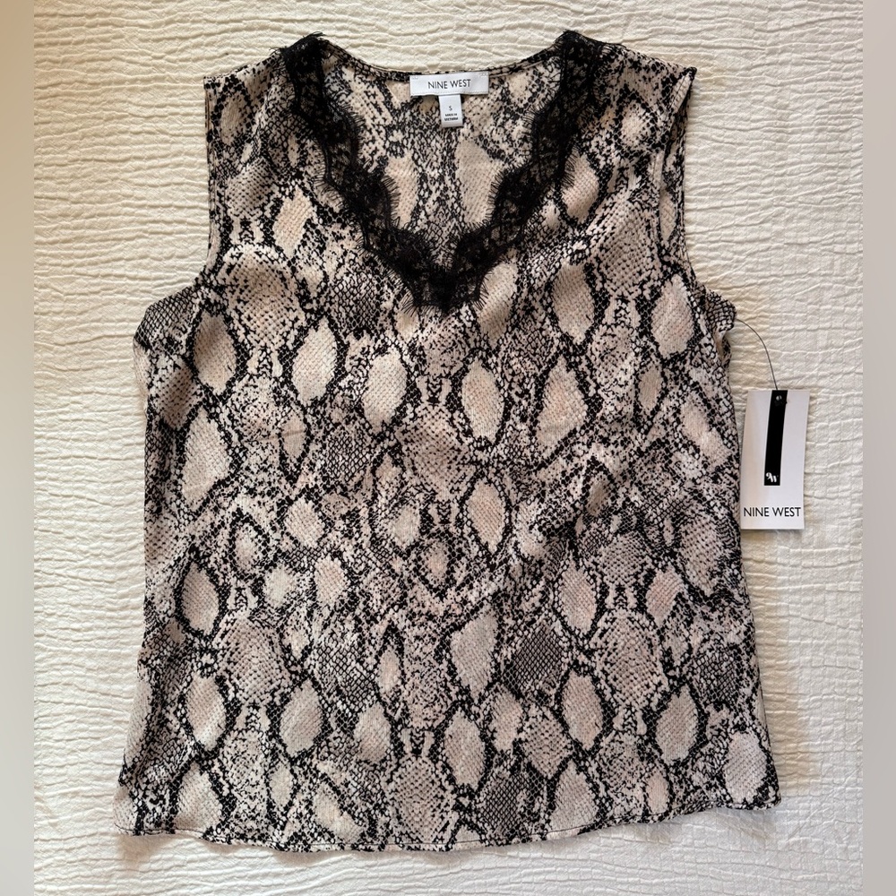 Nine West Snake Print Sleeveless Blouse